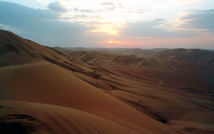 Sonnenaufgang im Leeren Viertel, Oman