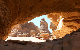 Felsbogen, Höhlen, Felstürme - Tadrart, Algerien