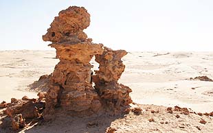Verwitterte Sandsteingebilde im Erg Oriental, Sahara, Tunesien