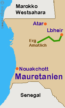 Karte Kameltrekking Adrar Süd, Mauretanien