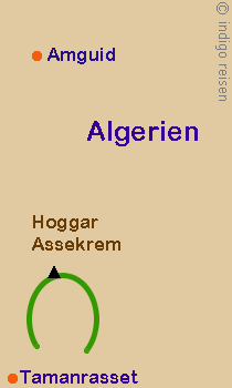 Karte Hoggar, Algerien