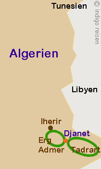 Karte Trekking Tadrart-Iherir, Algerien