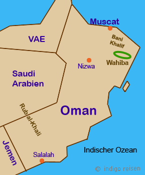 Karte Wahiba, Oman